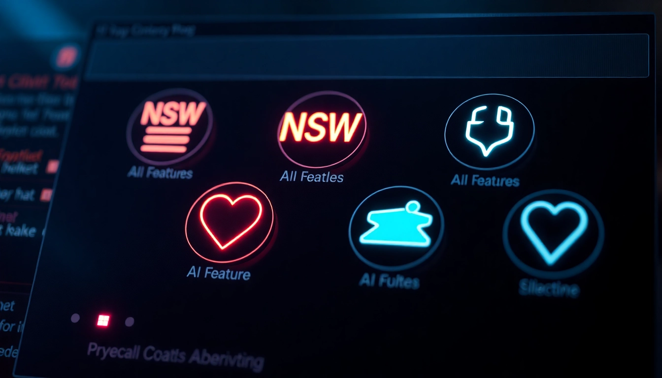 Engaging NSFW AI chat interface demonstrating unfiltered, realistic AI conversations with vibrant neon elements for enhanced privacy and adult interaction.